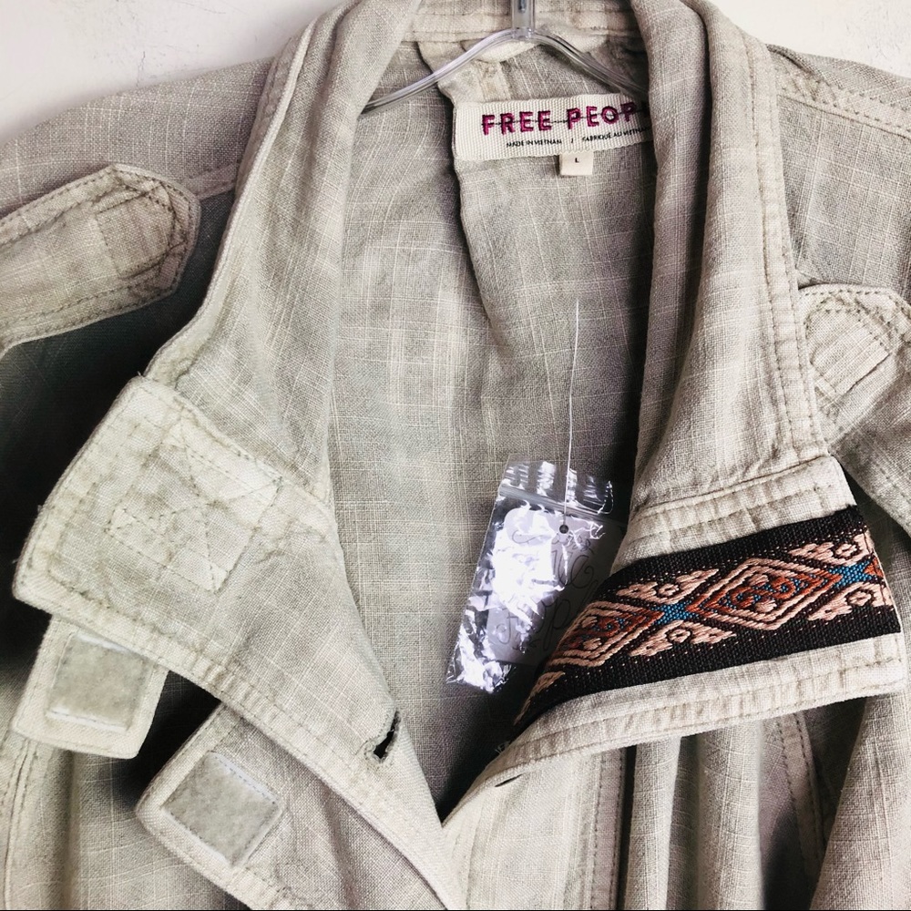 ** SOLD ** SOLD **FREE PEOPLE NWT Bomber Jacket Oatmeal color Size L - Picture 11 of 12